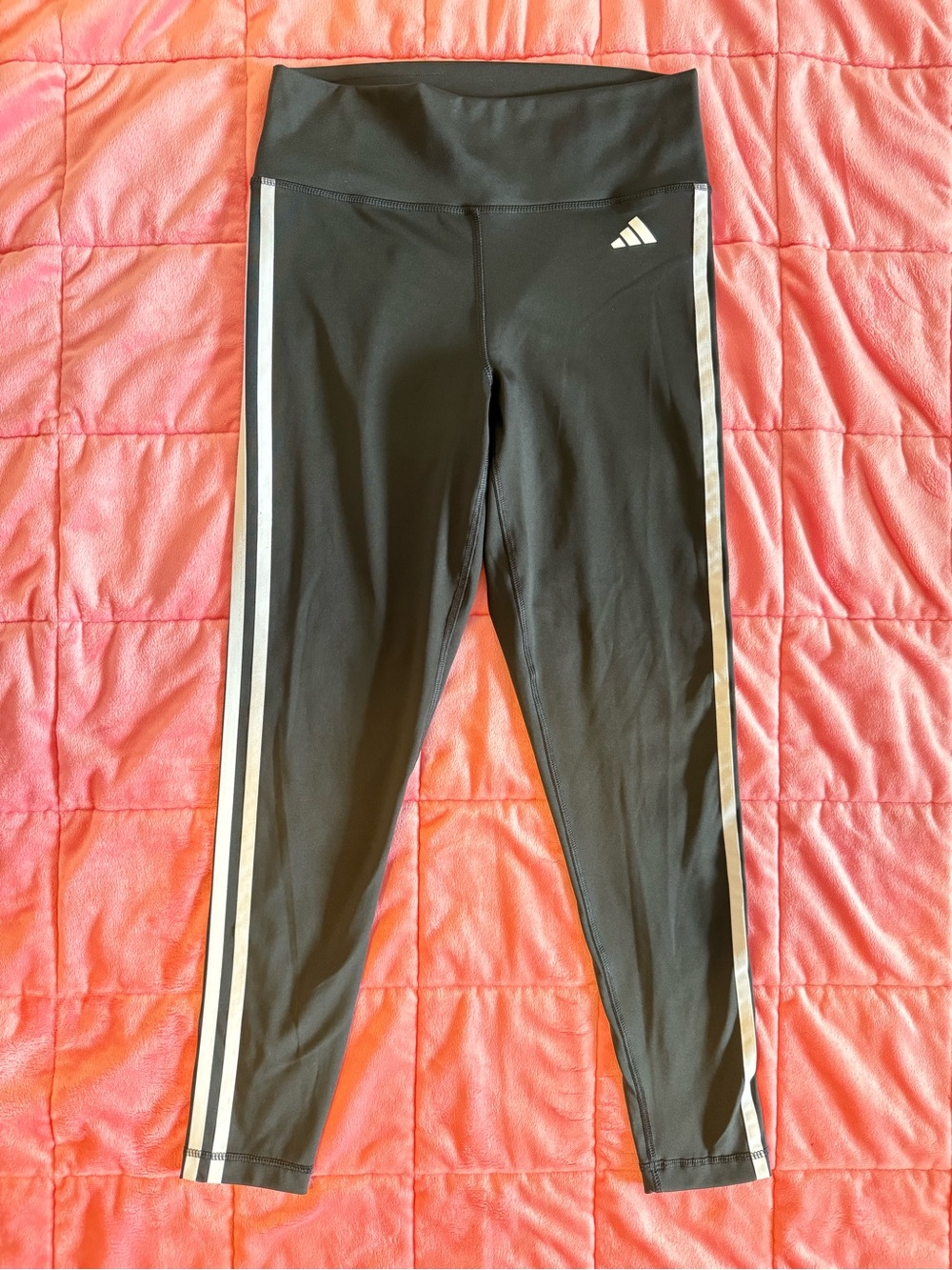 Adidas Black Active Leggings with Side Stripes